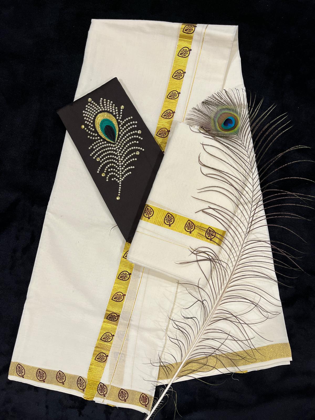 Set Mundu - Puliyilakkara Gold Border