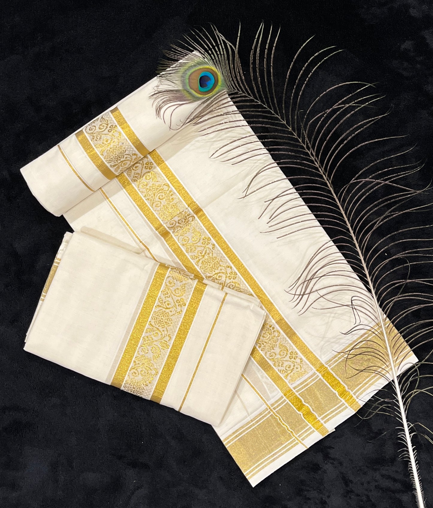 Set Mundu - Gold Border