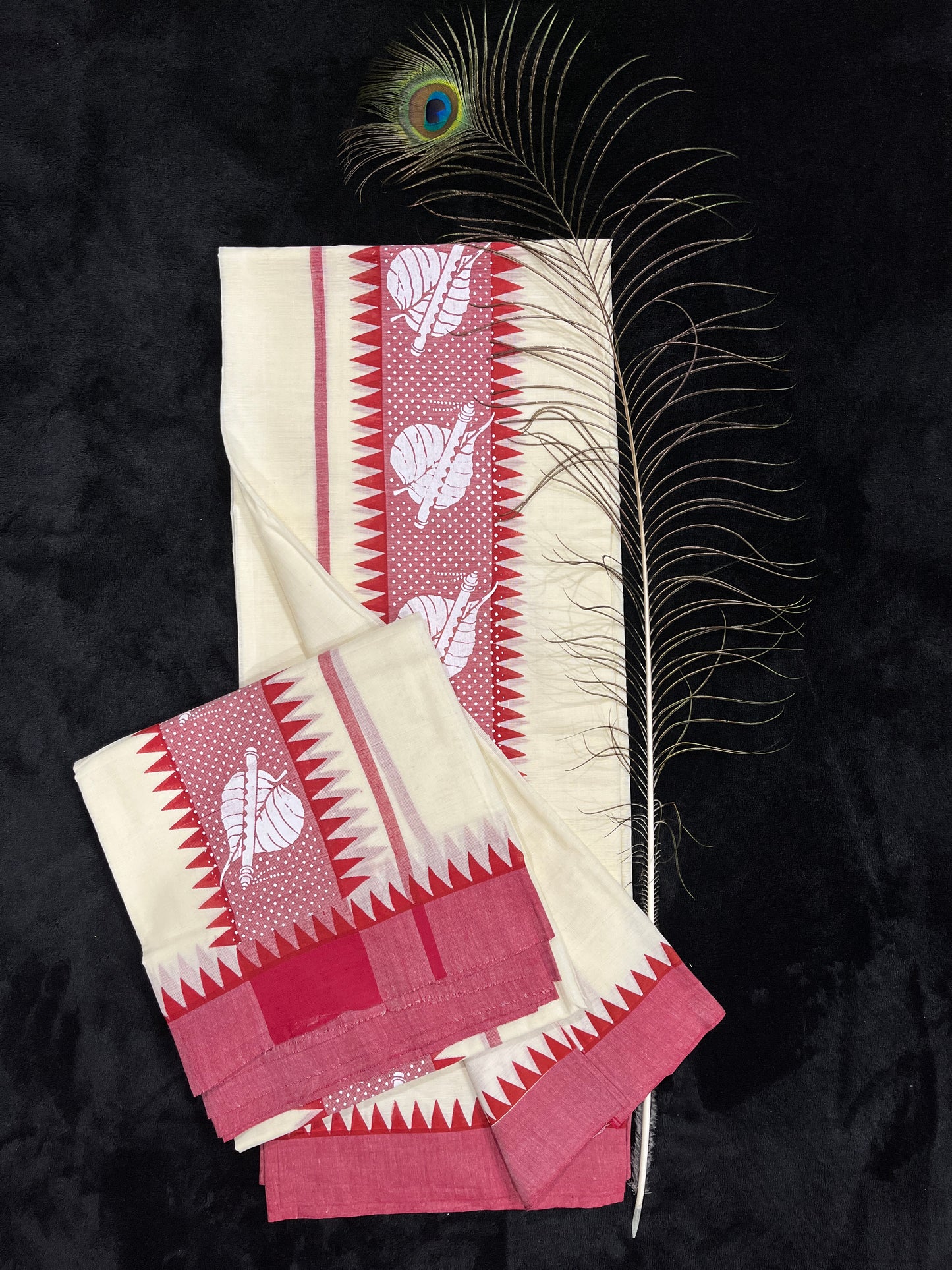 Set Mundu - Red Border