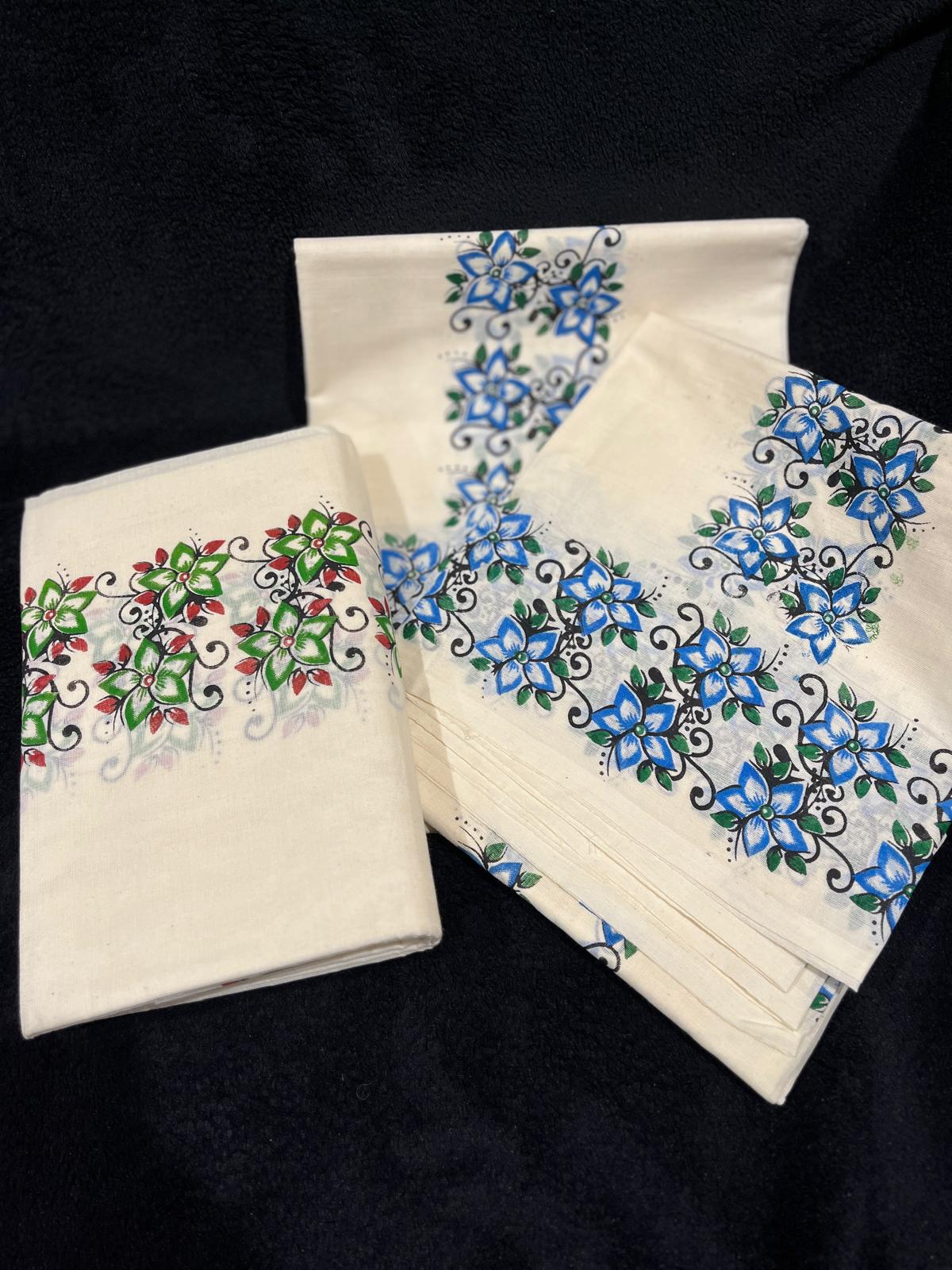 Set Mundu - Floral Border