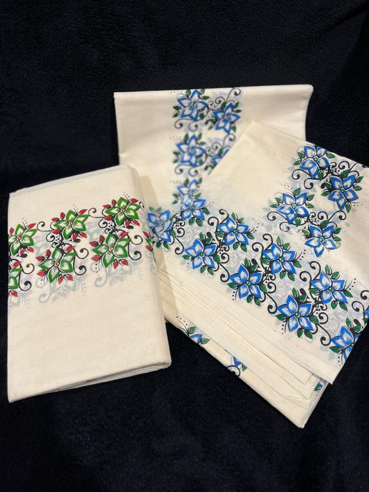 Set Mundu - Floral Border