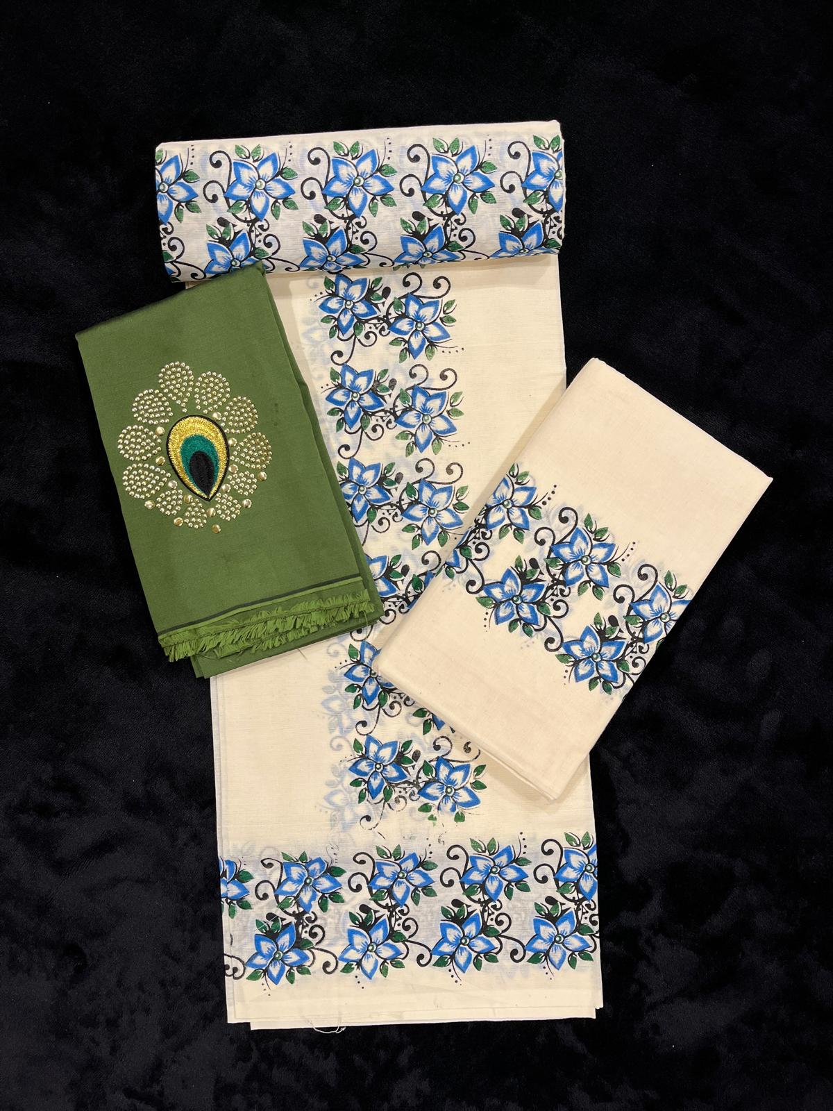 Set Mundu - Floral Border