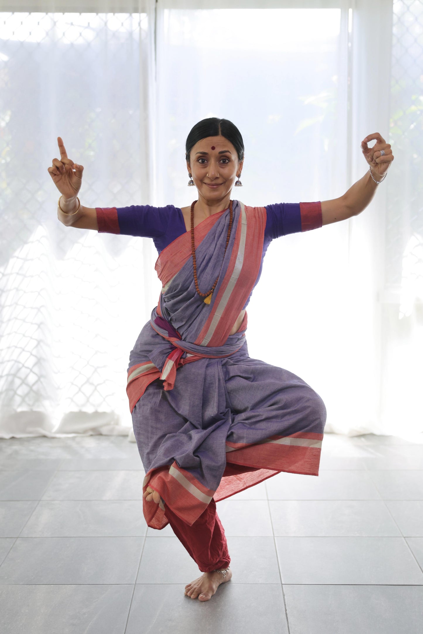 Dance Practice Saree - Indigo Blue