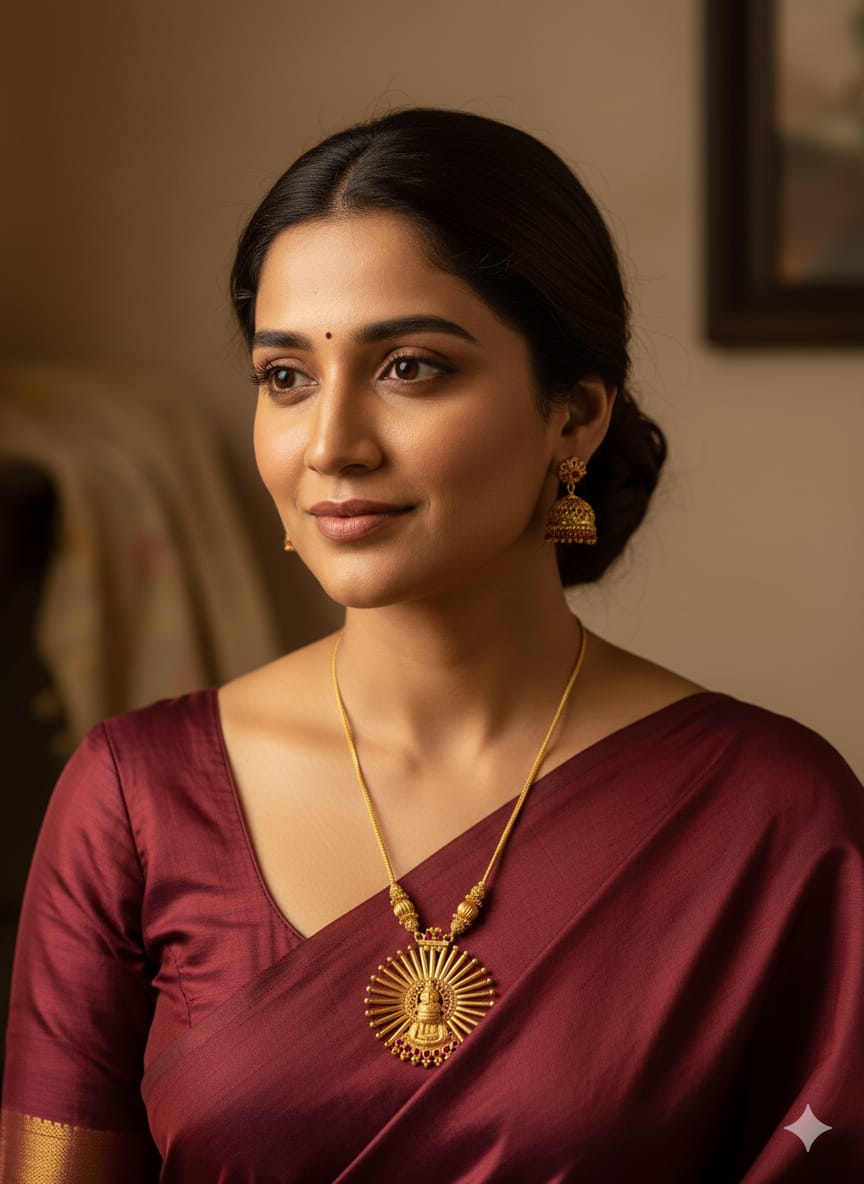 Kathakali Pendant Chain (Matt Gold)