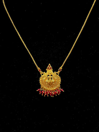Lakshmi Pendant Chain - Ruby