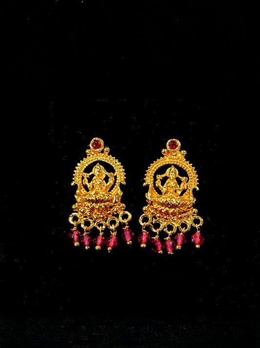 Lakshmi Studs - Ruby