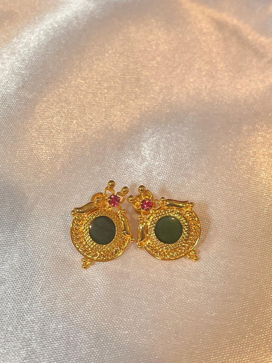 Round Palakka Studs - Green