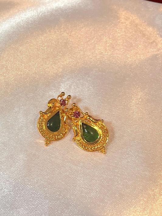 Drop Palakka Studs - Green