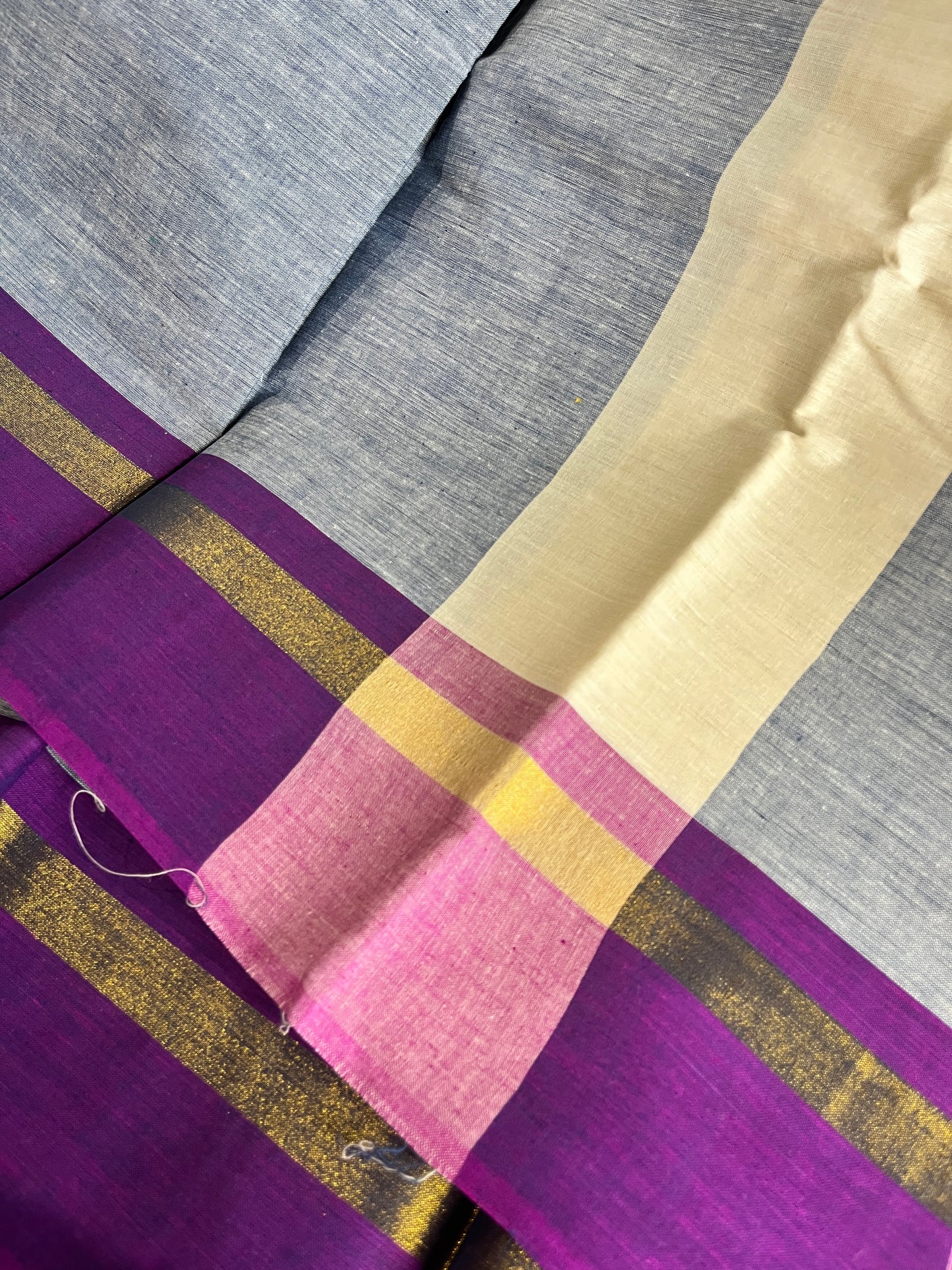 Dance Practice Saree - Indigo Blue & Yellow Double Shade