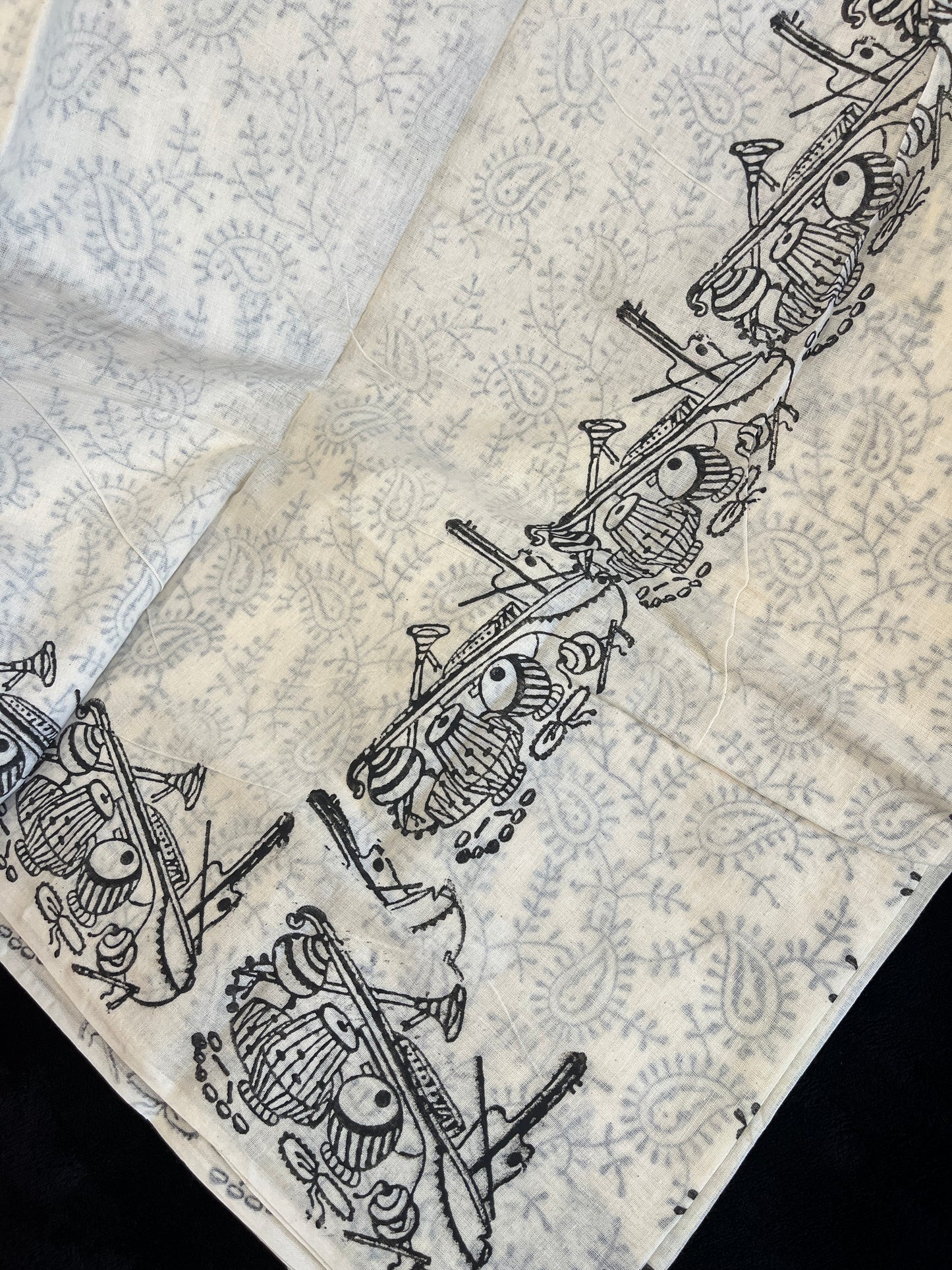 Dance Practice Saree - White with Black Border