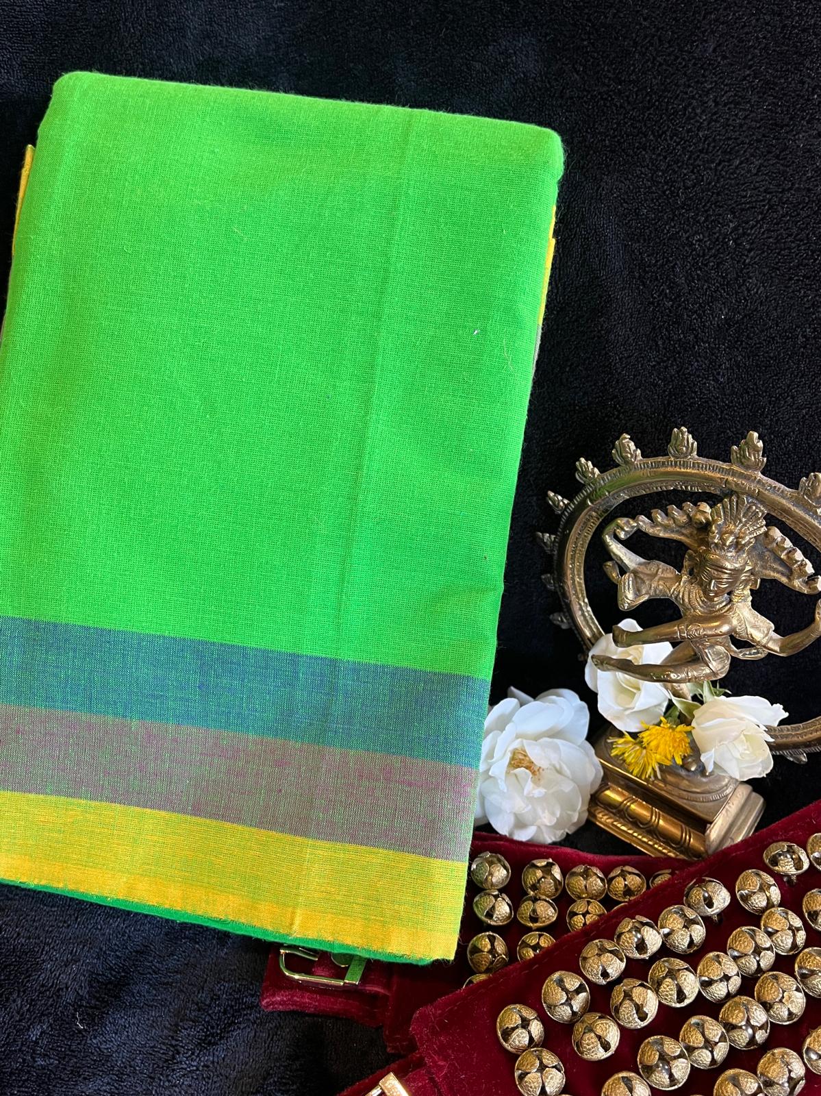 Dance Practice Saree - Bright Green