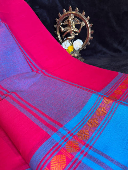 Dance Practice Saree - Rani pink