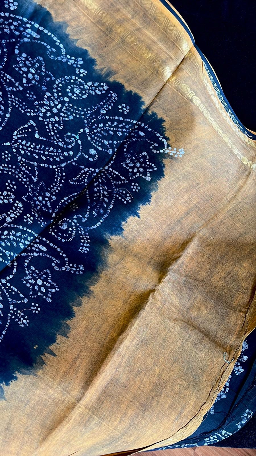 Dance Practice Saree - Black Bandhani (with blouse)