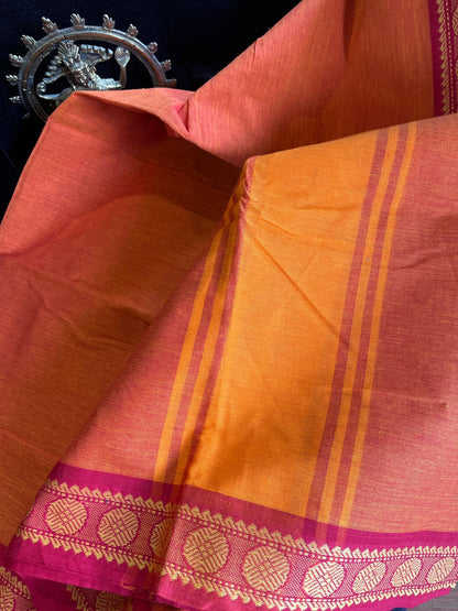 Dance Practice Saree - Saffron (Xtra long)