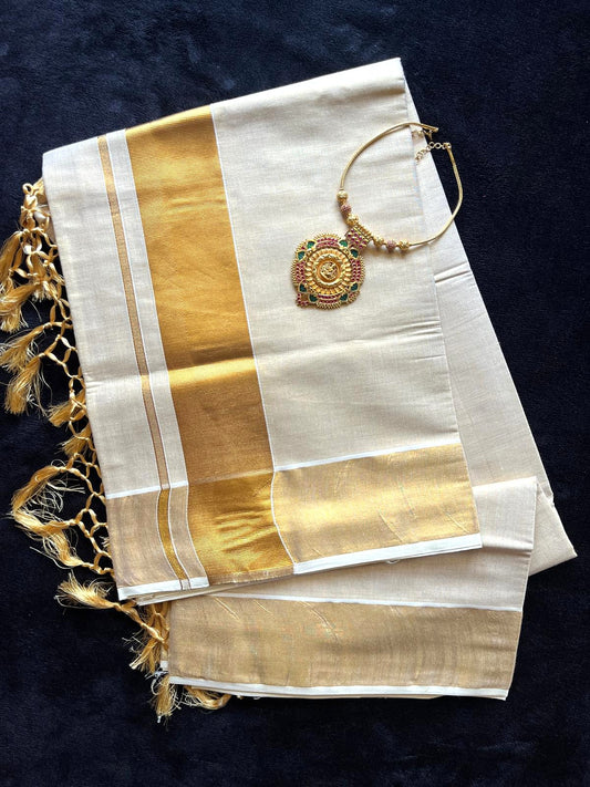 Tissue Saree - Gold Kasavu