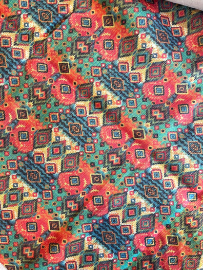 Saree - Gold Kasavu with Multicolour Digital Prints