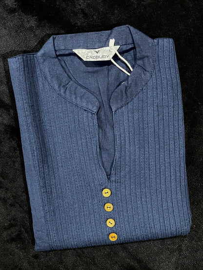 Navy Blue Cotton Kurta (Size M/38)