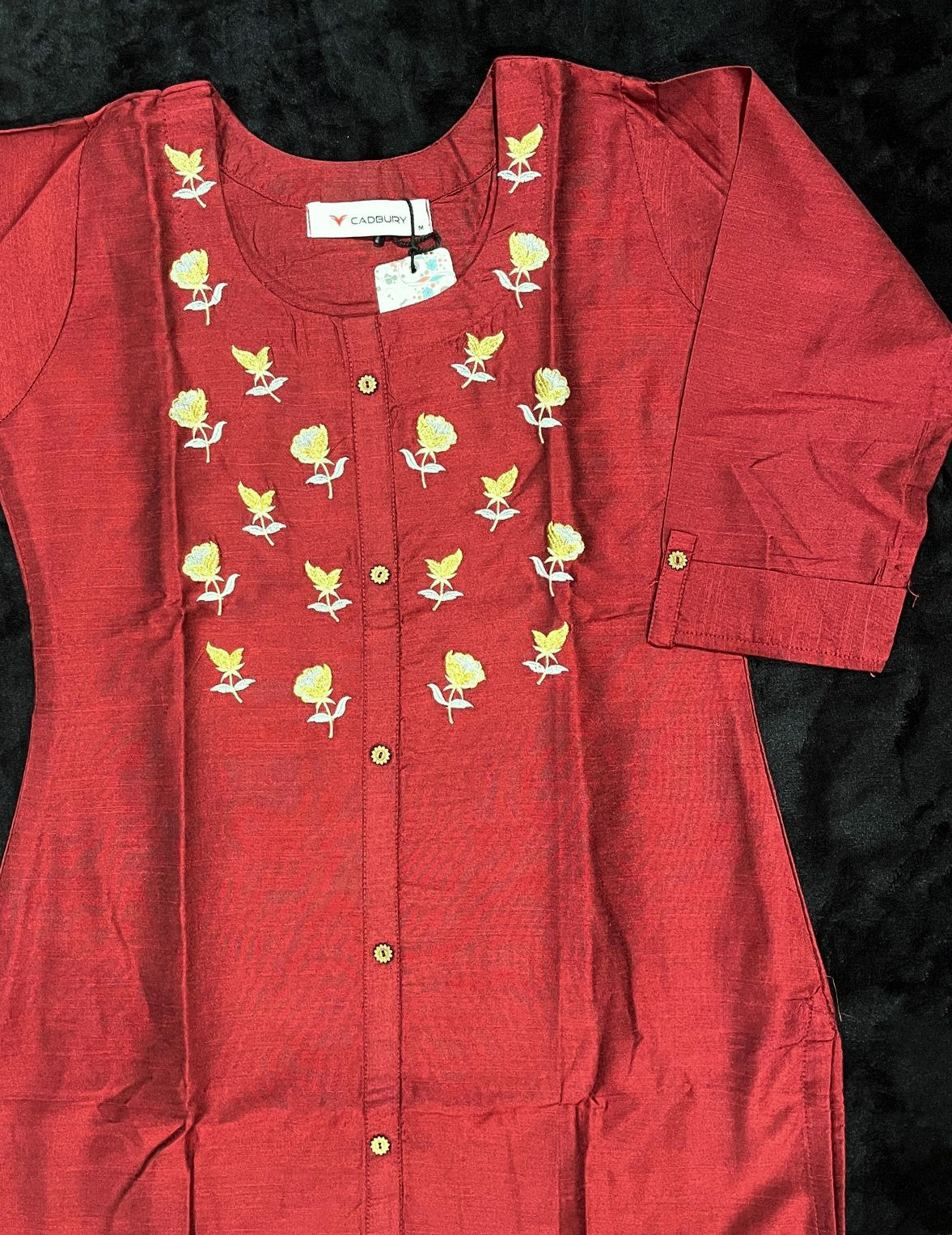 Maroon Cottonsilk Kurta (Size L/40)
