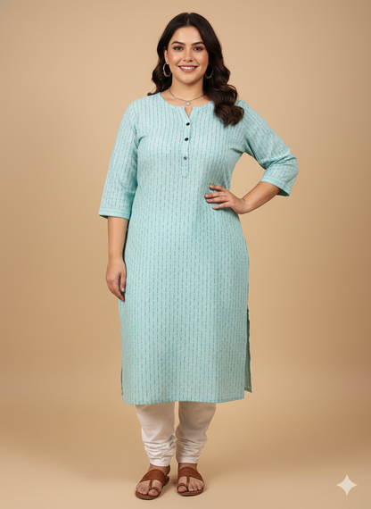 Pastel Green Slubcotton Kurta (Size XXL/44)