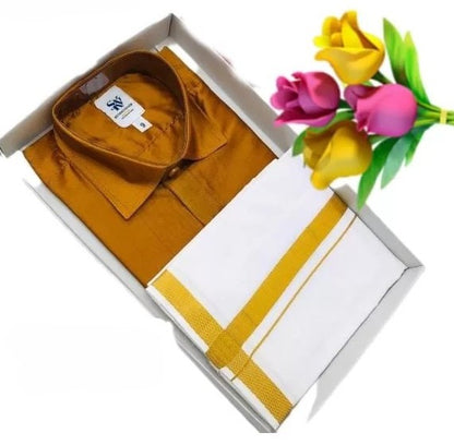 Shirt & Velcro Mundu Set for 1 Year Old