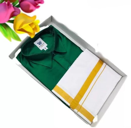 Shirt & Velcro Mundu Set for 5 Year Old