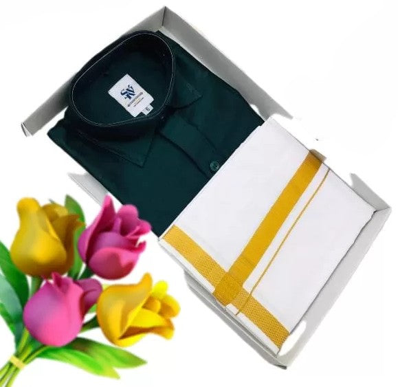 Shirt & Velcro Mundu Set for 6 Year Old