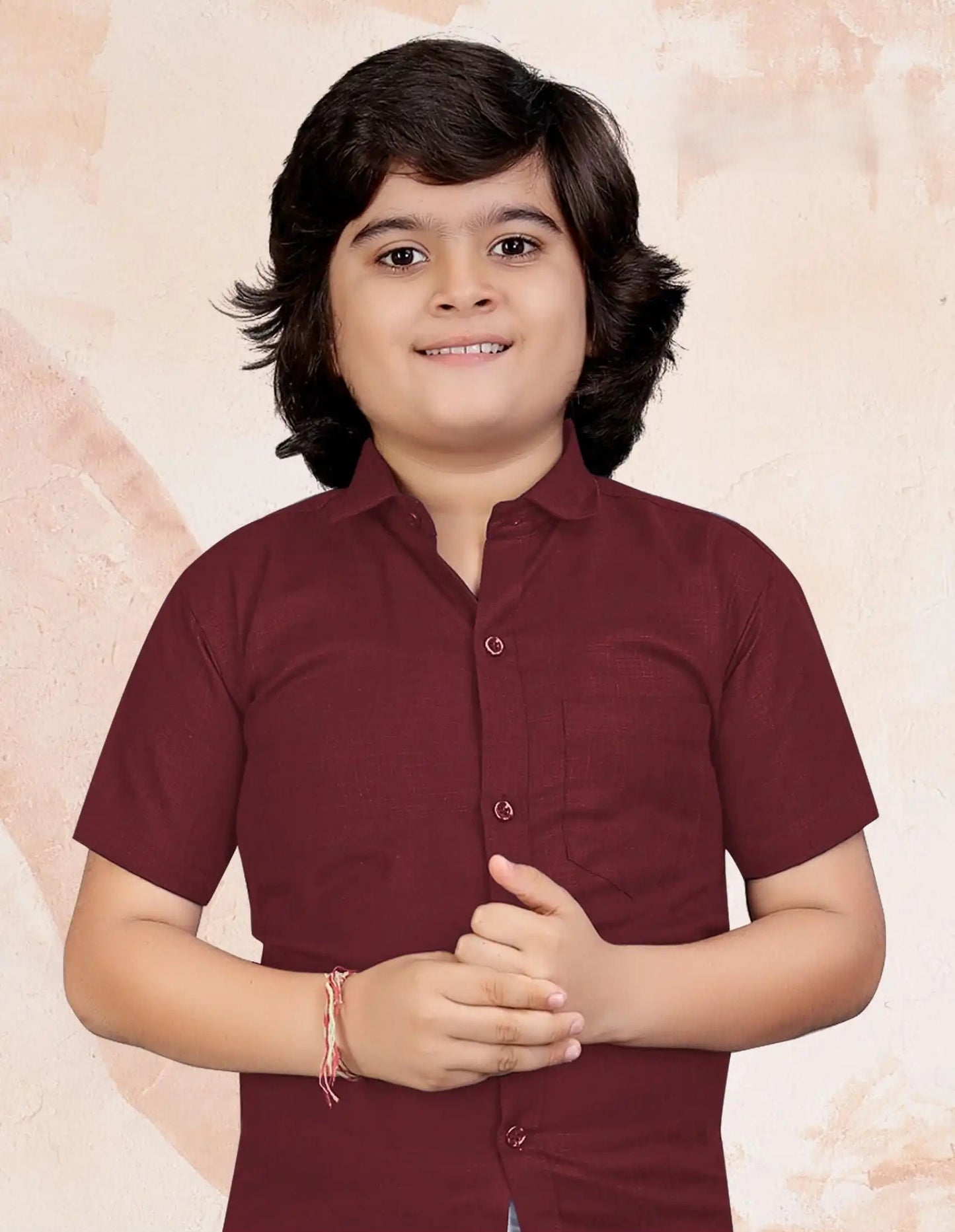 Plain Cotton Shirt - Size 30 (Age 7-9)