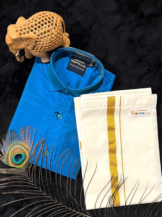 Shirt & Velcro Mundu Set for 5 Year Old
