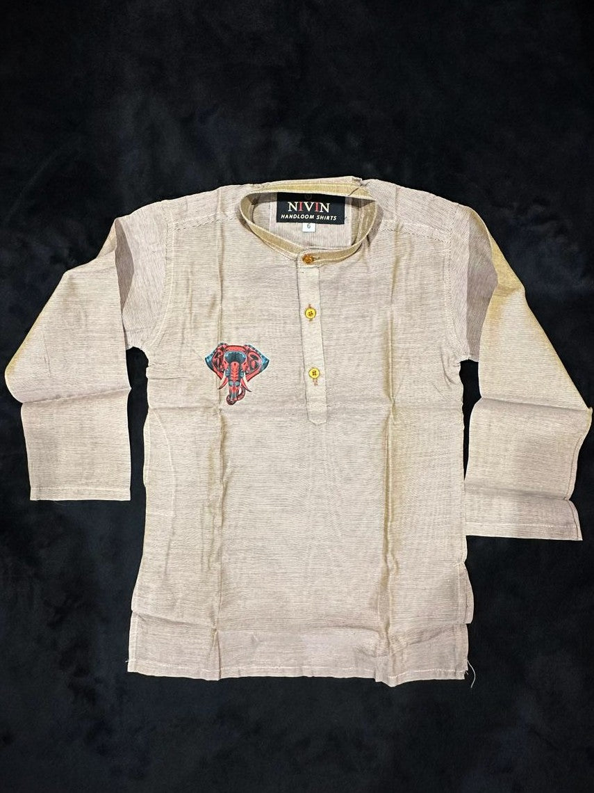 Kurta with Elephant Print for 6 Year Old
