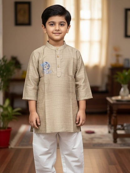 Kurta with Little Krishna Print for 6 Year Old