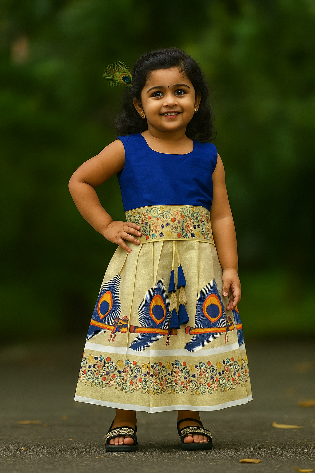 Skirt & Blouse for 4 Year Old - Blue