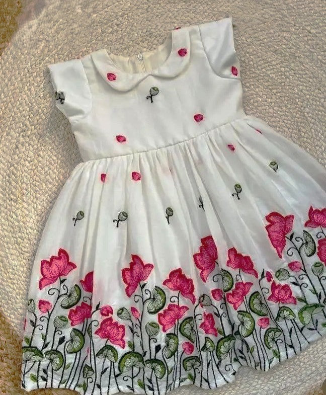 Lotus Threadwork Dress for 2 & 3 Year Olds