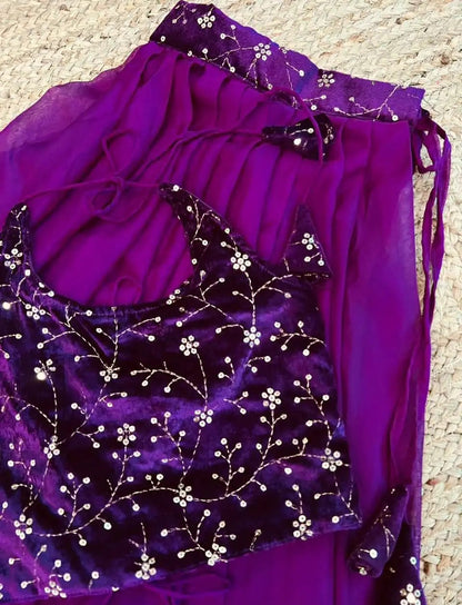 Skirt & Top for 4 Year Olds - Fancy Velvet & Georgette Set