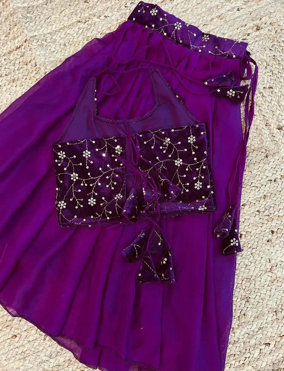 Skirt & Top for 4 Year Olds - Fancy Velvet & Georgette Set
