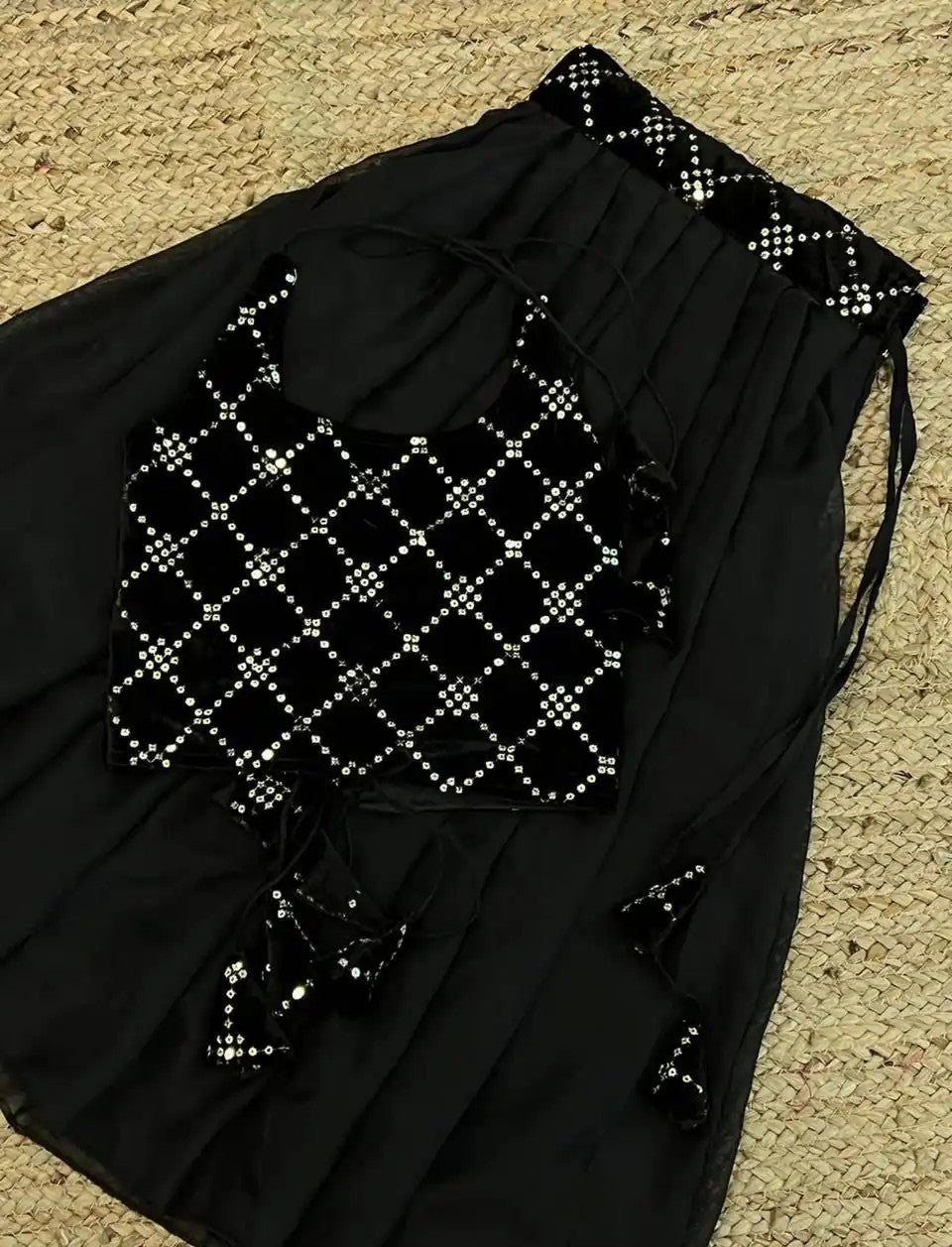 Skirt & Top for 4 Year Olds - Fancy Velvet & Georgette Set