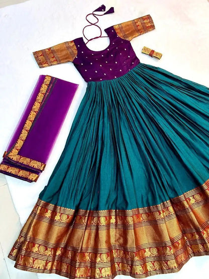 Gown with Belt and Duppatta for Teenagers (Can be styled as a davani)