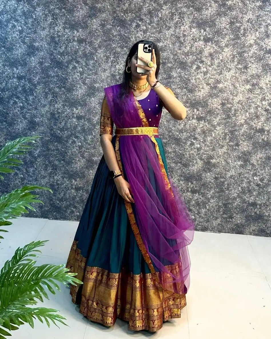 Gown with Belt and Duppatta for Teenagers (Can be styled as a davani)