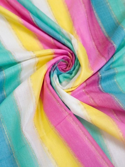 Pastel Rainbow Mul Cotton Saree