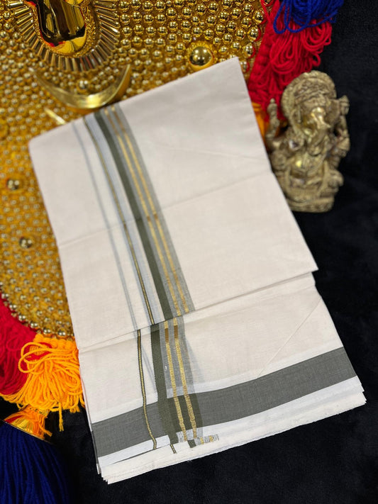 Kasavu Mundu - Gold & Colour Border