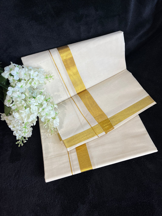 Kasavu Mundu - Gold Border