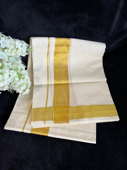 Kasavu Mundu - Gold Border