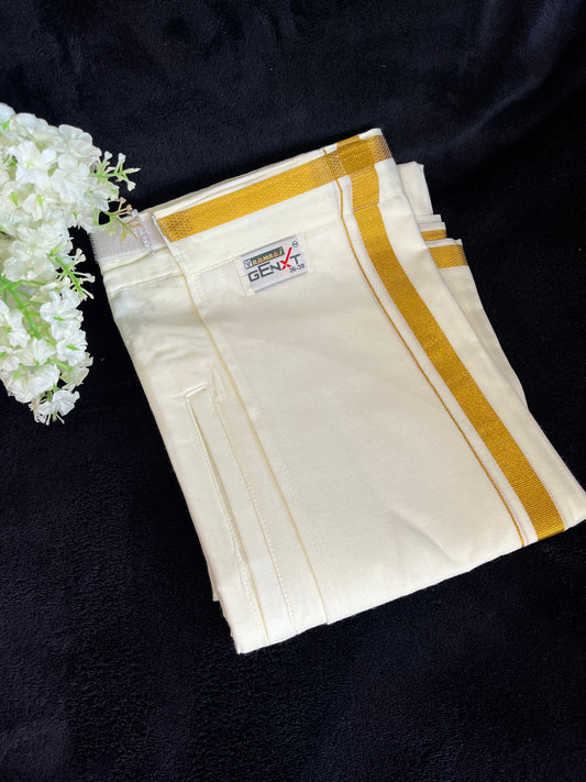 Kasavu Mundu - Gold Border (VELCRO)