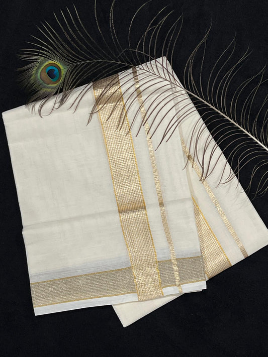 Kasavu Mundu - Gold & Silver Border