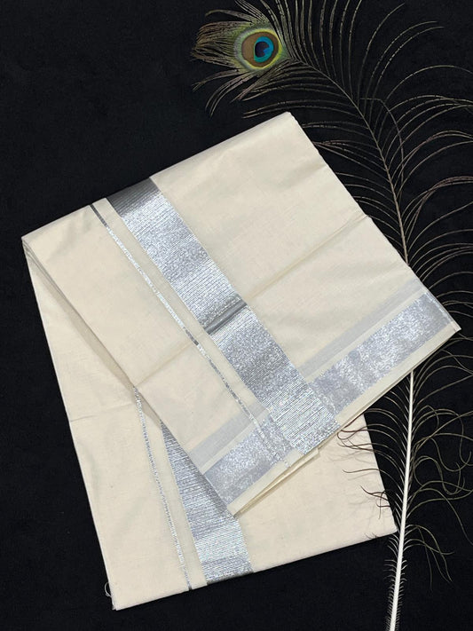 Kasavu Mundu - Silver Border