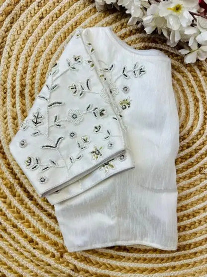 White Silk blouse with Handwork