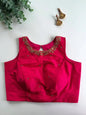 Galaxy Silk Blouse with Pretty Handwork - Sleeveless