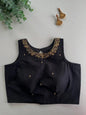 Galaxy Silk Blouse with Pretty Handwork - Sleeveless
