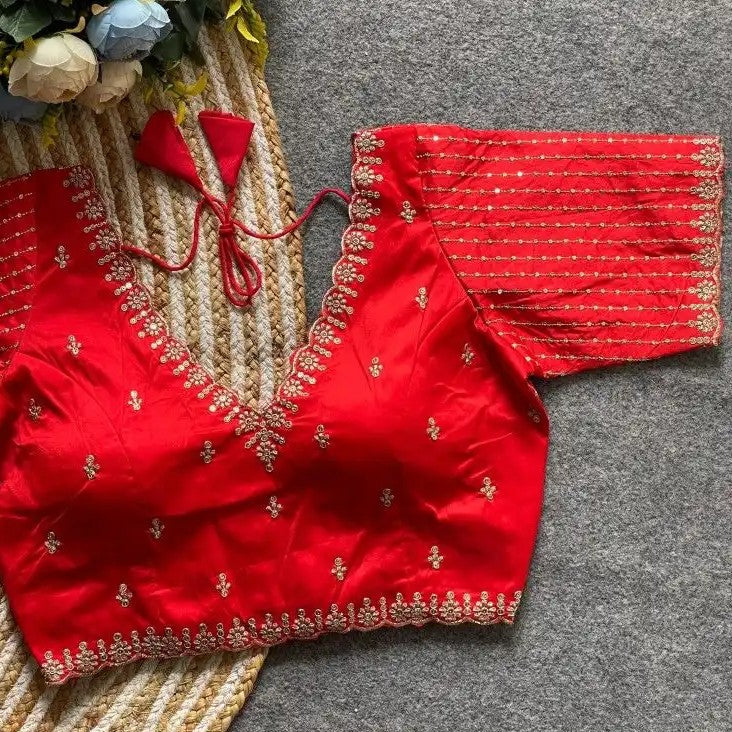 Silk Blouse with Goldthread Embroidery