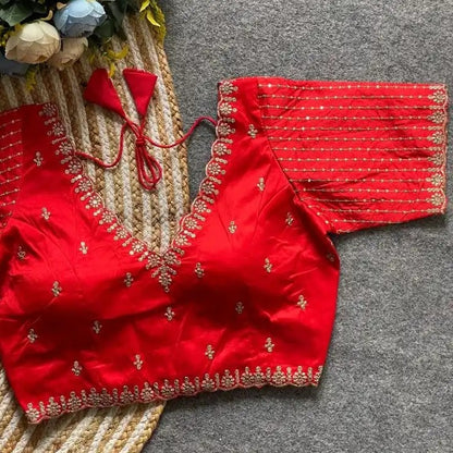 Silk Blouse with Goldthread Embroidery