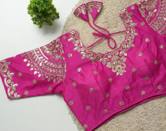 Silk blouse with Gold Embroidery & Sequins